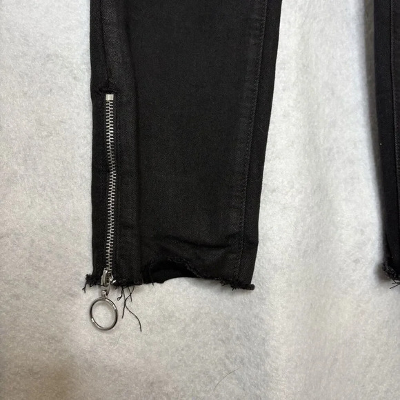 PAIGE Womens Coated Verdugo Skinny Zip Ankle Raw Edge Jeans Black‎ Fog Sz 28 - Picture 4 of 8